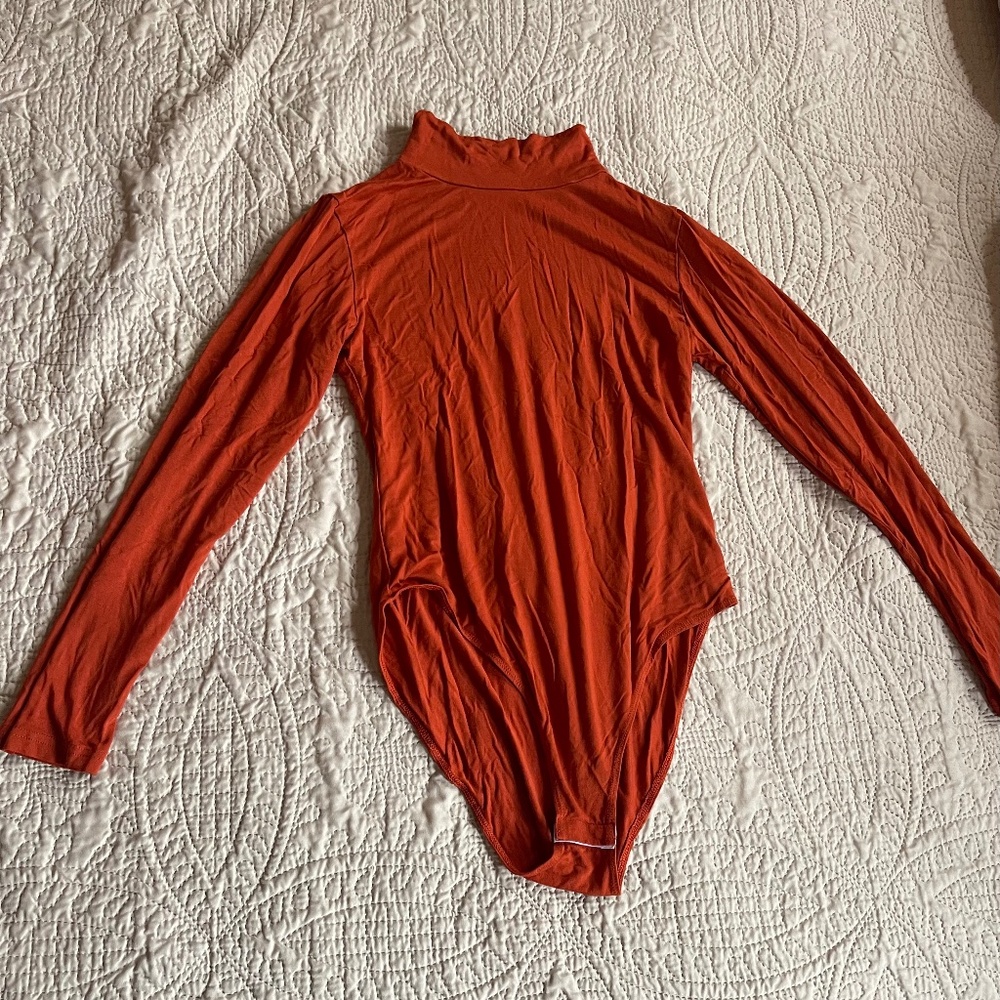 MANGOPOP Women's Mock Turtle Neck Long Sleeve Tops Bodysuit Jumpsuit